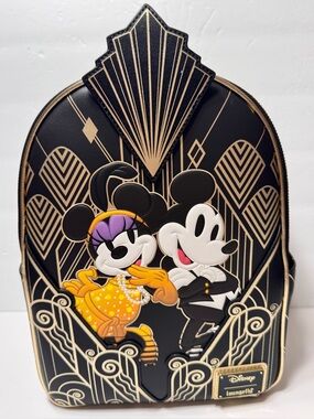 NWT Loungefly Disney Mickey and Minnie Great Gatsby Mini Backpack exclusive